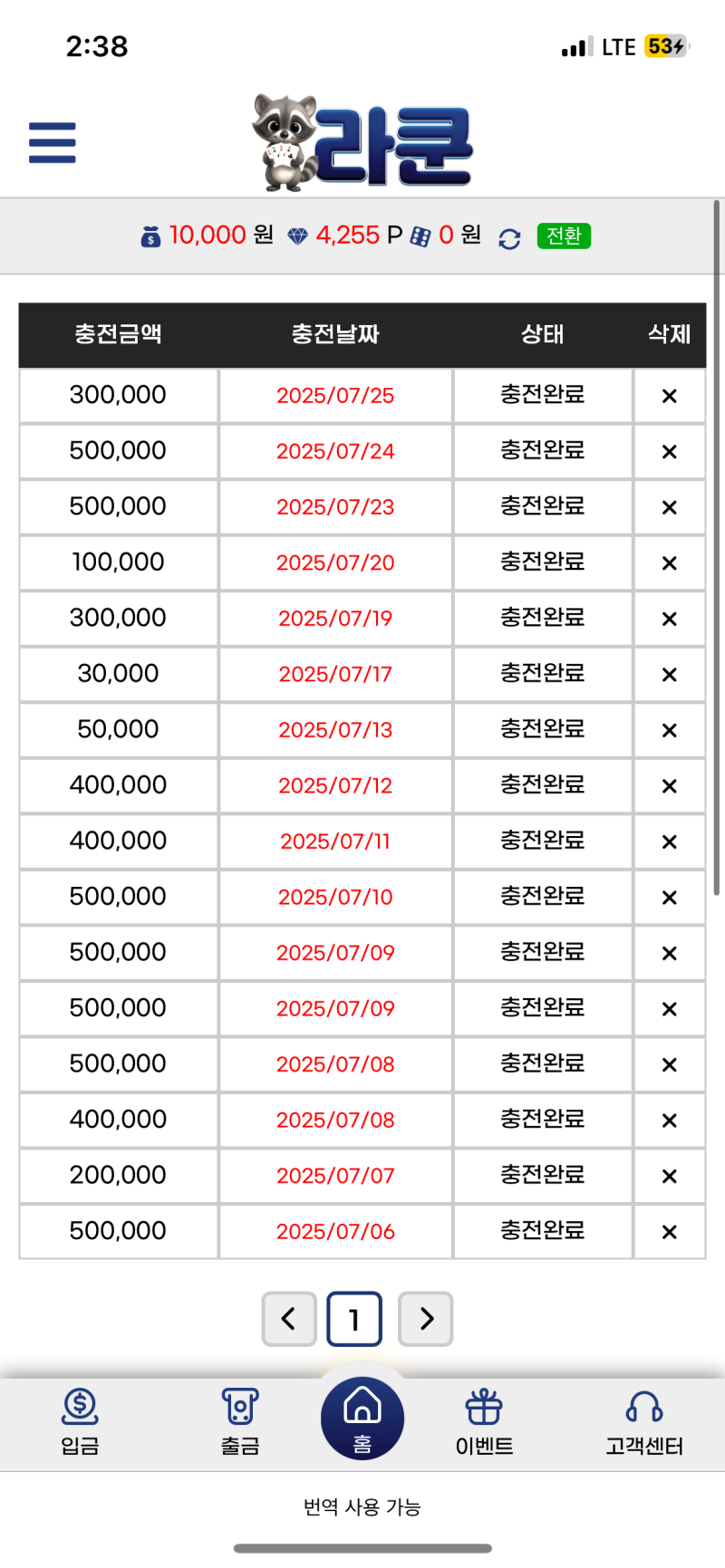 라쿤 보증 인정