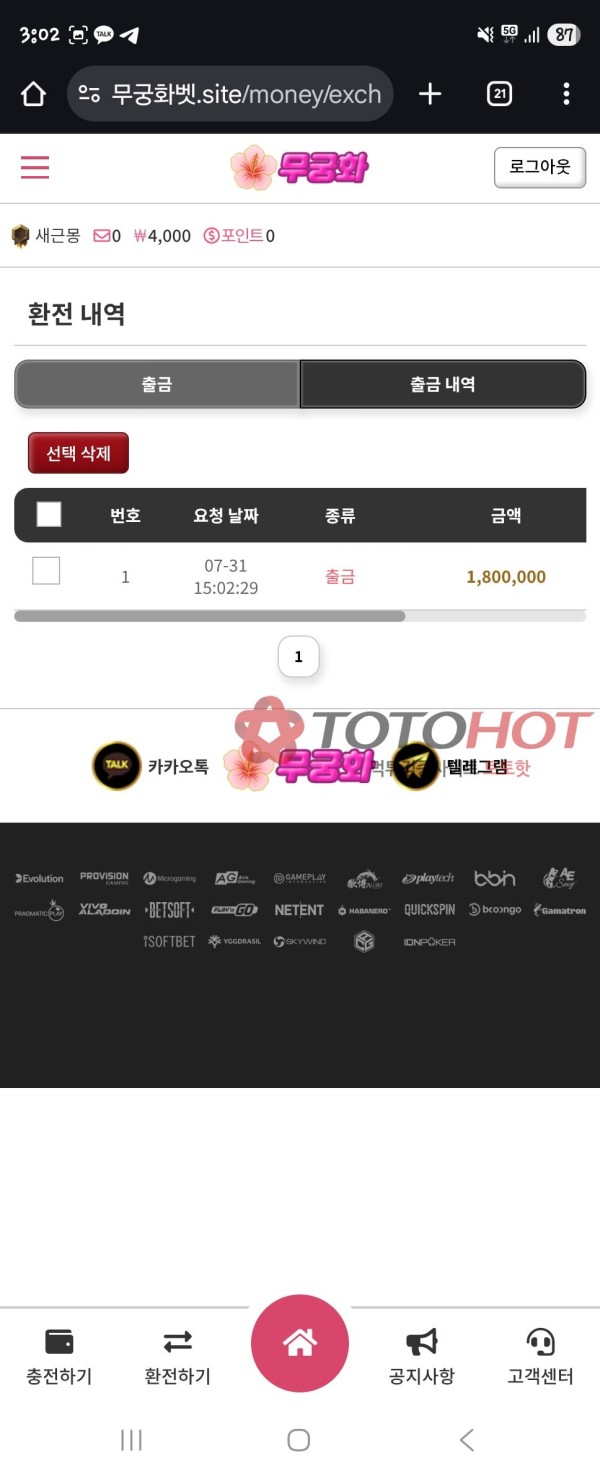 무궁화벳 180만원 먹튀... 천불나 죽겠습니다