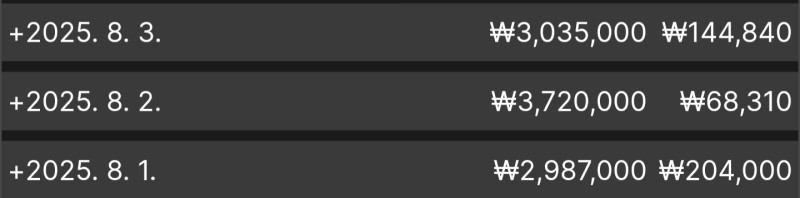 생활바카라....8월 3일차 수익